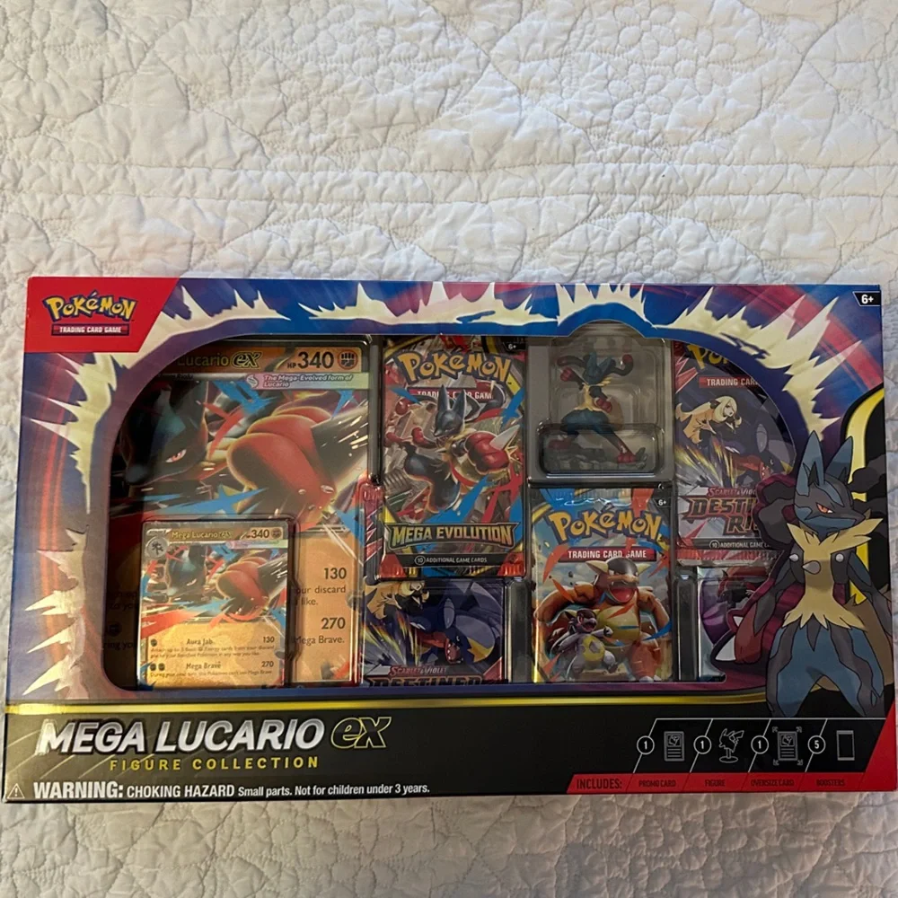 Pokemon Mega Lucario EX Collection Box New Figure Booster Packs Evolution